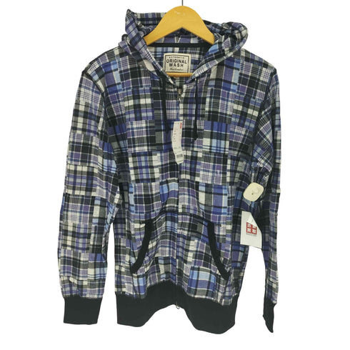ユニクロ UNIQLO 00S オールドユニクロ ダブルジップ チェックパーカー Y2K メンズ JPN:L