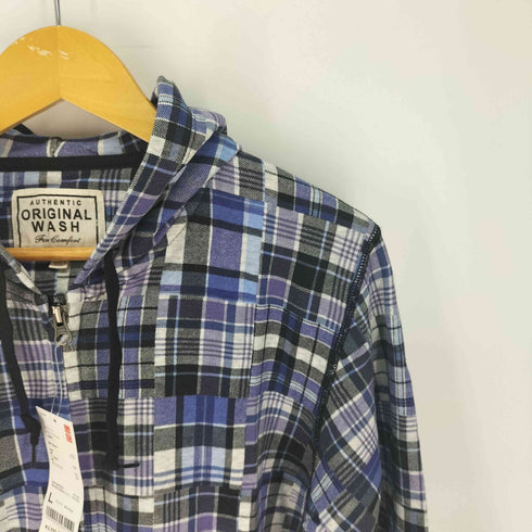ユニクロ UNIQLO 00S オールドユニクロ ダブルジップ チェックパーカー Y2K メンズ JPN:L