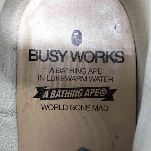 アベイシングエイプ A BATHING APE モカシン シューズ スエード クレープ ソール レザー 切替 メンズ US:9