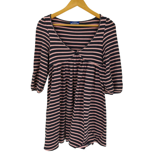 バーバリーブルーレーベル BURBERRY BLUE LABEL ボーダー チュニック コットン ワンピース レディース EUR:38