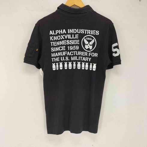 アルファインダストリーズ ALPHA INDUSTRIES ワッペン ショートスリーブ ポロシャツ メンズ JPN:L