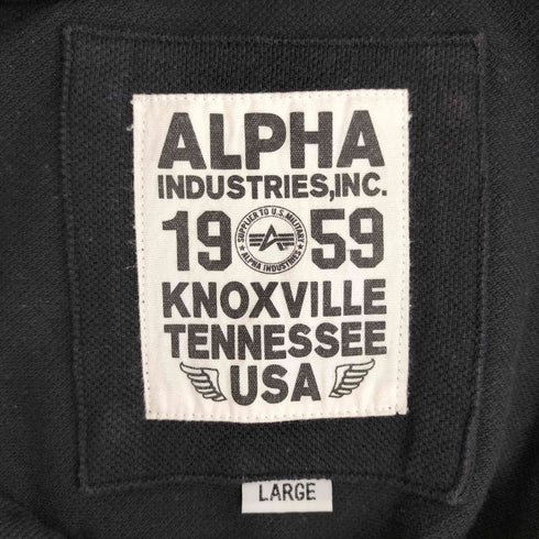 アルファインダストリーズ ALPHA INDUSTRIES ワッペン ショートスリーブ ポロシャツ メンズ JPN:L