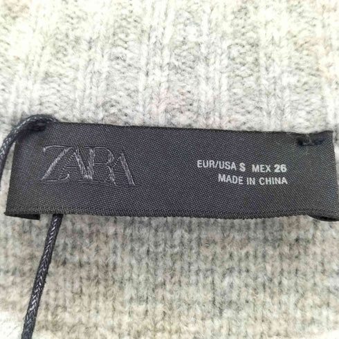ザラ ZARA ウール混 アクリルクルーネックカーディガン レディース import:S