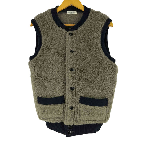 HELLER'S CAFE 1920s Utica Gray-Navy Old Fleece Pile VEST フリースパイルベスト メンズ US:38