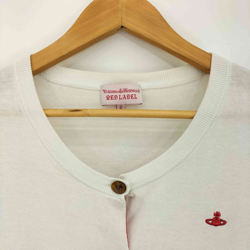 ヴィヴィアンウエストウッドレッドレーベル Vivienne Westwood RED LABEL コットン クルーネック ロゴボタン オーブワンポイントロゴ刺繍 ロングカーディガン レディース US:0-2