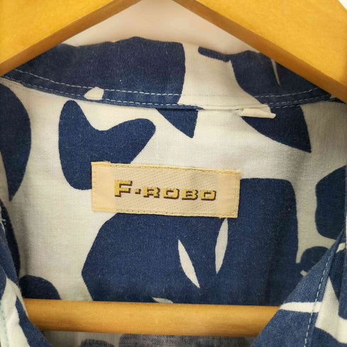 F-ROBO 日本製 コットンリネン ボタニカル柄 開襟 アロハシャツ メンズ FREE
