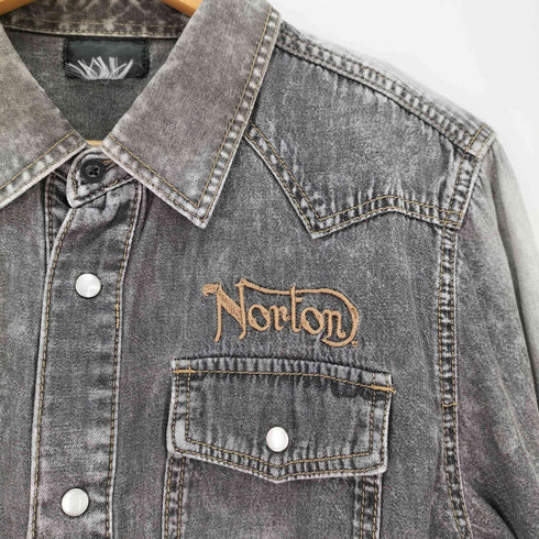 ノートン NORTON スナップ 刺繍 デニムウエスタンシャツ メンズ JPN:L