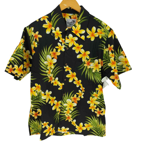 ハワイ製 Paradise Style ボタニカル柄 開襟 アロハシャツ メンズ JPN:M