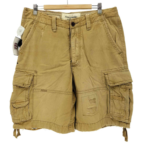 アバクロンビーアンドフィッチ Abercrombie & Fitch ダメージ加工 ハーフカーゴパンツ 亜熱帯 メンズ 34