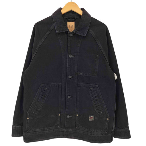 ギャップ Gap 襟コーデュロイ デニムカバーオール ブラックデニム メンズ XS