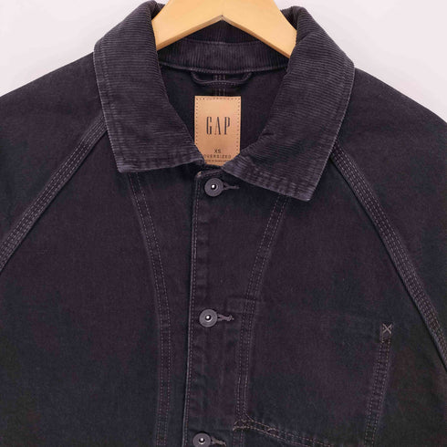 ギャップ Gap 襟コーデュロイ デニムカバーオール ブラックデニム メンズ XS