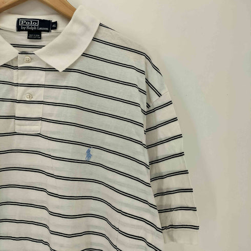 ポロバイラルフローレン Polo by RALPH LAUREN ポニー刺繍 ボーダー 半袖 ポロシャツ メンズ 4L