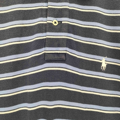 ポロバイラルフローレン Polo by RALPH LAUREN ポニー刺繍 ボーダー 半袖ポロシャツ メンズ M