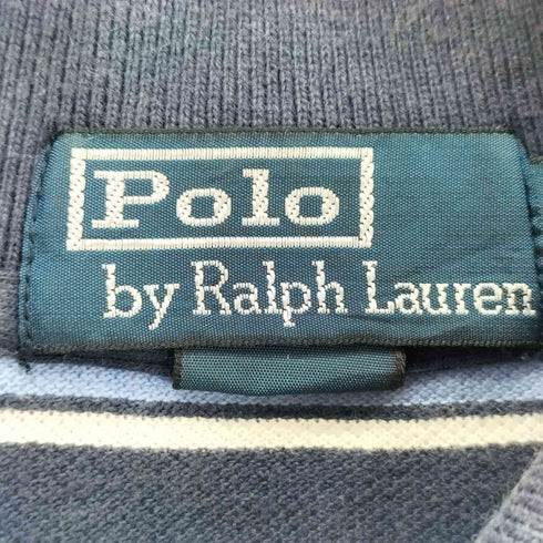 ポロバイラルフローレン Polo by RALPH LAUREN ポニー刺繍 ボーダー 半袖ポロシャツ メンズ M