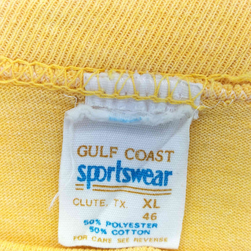 スポーツウエア Sportswear 70~80s USA製 GULFCOAST プリント クルーネック 半袖Tシャツ メンズ XL