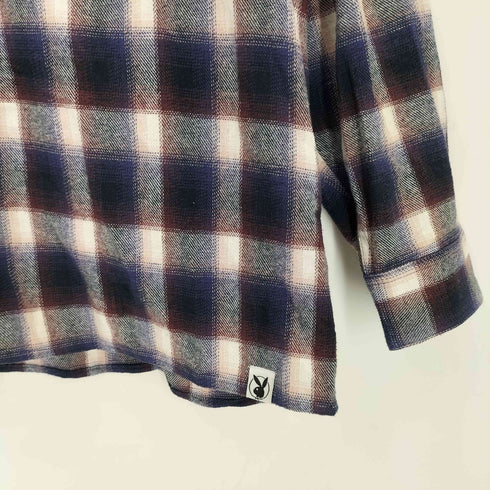 プレイボーイ PLAYBOY SEQUENZ ワッペンフランネルチェックシャツ メンズ import:L