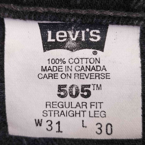 リーバイス Levis 90s カナダ製 ボタン裏216 505 ジップフライ ストレート ブラック デニムパンツ メンズ W31 L30