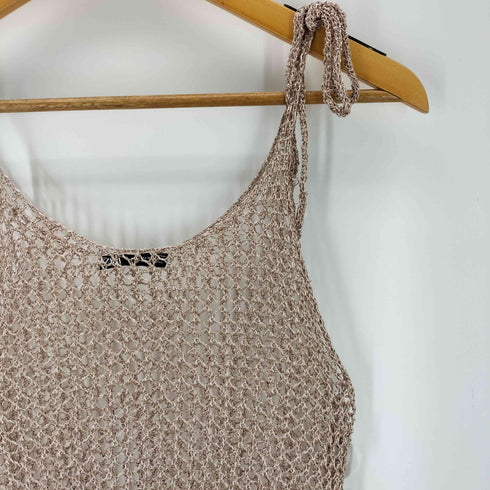 ザラ ZARA メタリックメッシュワンピース レディース M