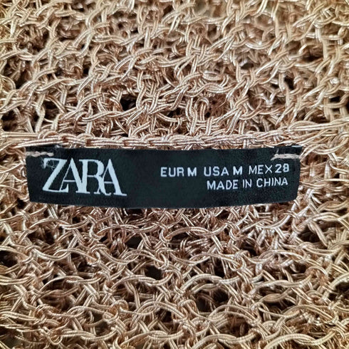ザラ ZARA メタリックメッシュワンピース レディース M