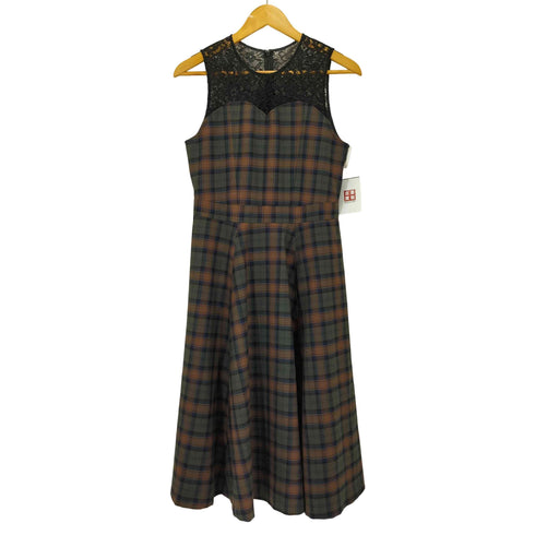 ロイスクレヨン Lois CRAYON レース チェック ノースリーブ ワンピース レディース JPN:M