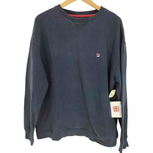 フィラ FILA 90-00S ワンポイントロゴ刺繍 前Vガゼット プルオーバー スウェット メンズ import:L