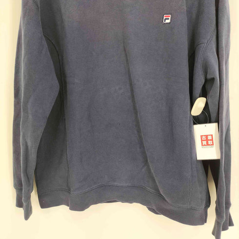 フィラ FILA 90-00S ワンポイントロゴ刺繍 前Vガゼット プルオーバー スウェット メンズ import:L