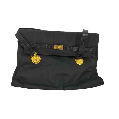 ジャンニヴェルサーチ GIANNI VERSACE ナイロン レザー コンビ ショルダーバッグ レディース ONE SIZE