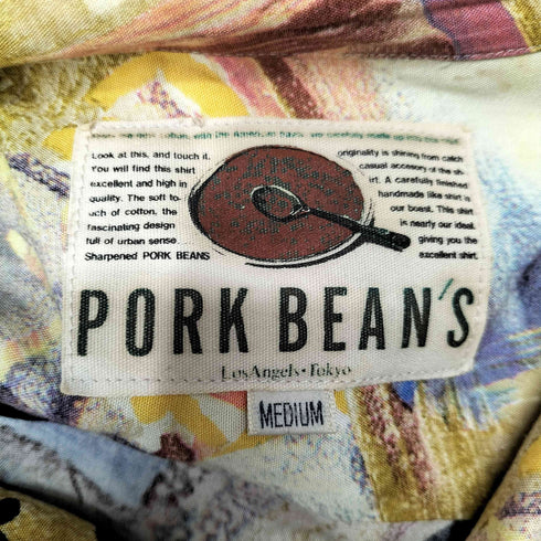 PORK BEANS 総柄 開襟 シャツ メンズ JPN:M