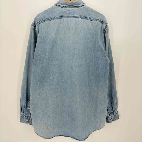ポロラルフローレン POLO RALPH LAUREN 80S 白タグ ガチャポケ デニム ワーク シャツ メンズ import:XL