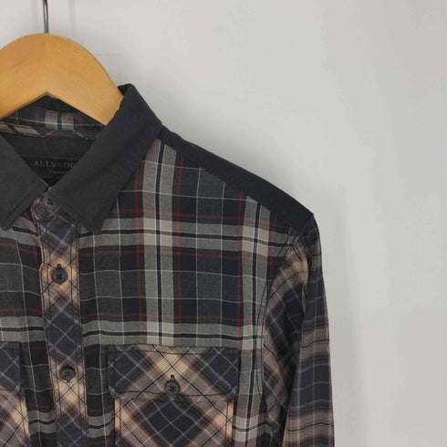 オールセインツ ALLSAINTS MASTHOPE LS SHIRT 切替 チェックシャツ メンズ import:XS