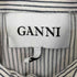 ガニー Ganni コットン ストライプ レギュラーカラーシャツ レディース