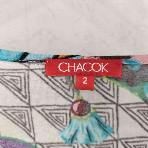 CHACOK シャコック ラウンドネック 総柄 カットソー import レディース 2