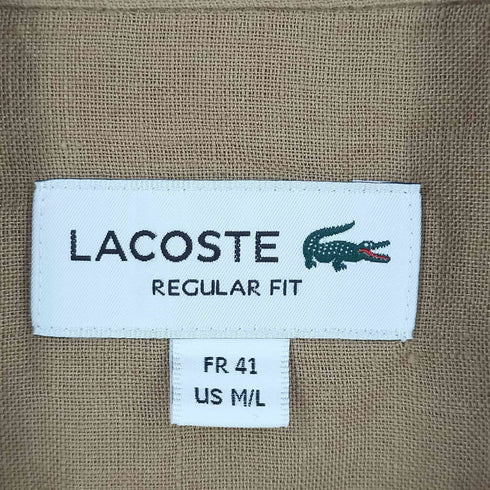 ラコステ LACOSTE リネン ショートスリーブ ボタンダウンシャツ メンズ M/L