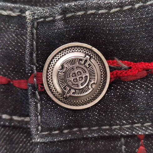 Akcess Y2K スタッズ ストレート ブラック デニム メンズ 32/32