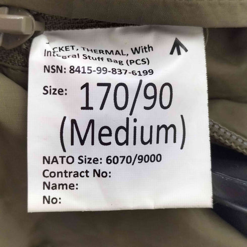 British Military PCS Thermal Jacket イギリス軍 サーマルジャケット メンズ 170/90 MEDIUM
