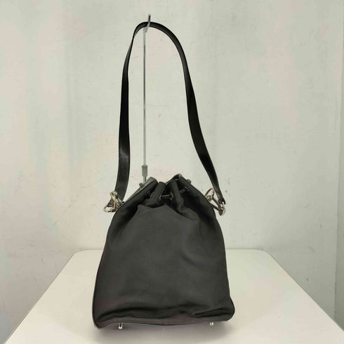 グッチ GUCCI 2way バンブーハンドルバッグ 巾着 ナイロン エナメル レディース