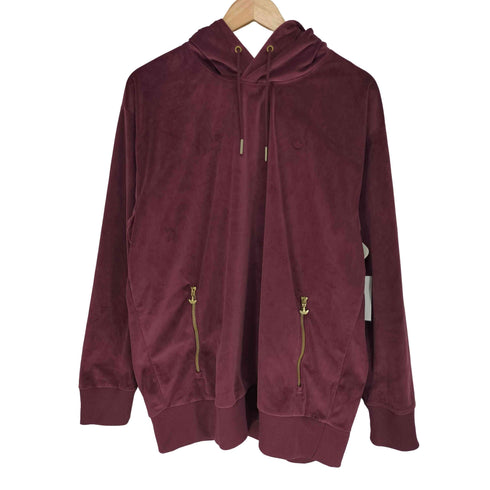 アディダスオリジナルス adidas Originals Burgundy Adicolor Velour Hoodieバーガンディ・アディカラー・ベロア・フーディ パーカー メンズ
