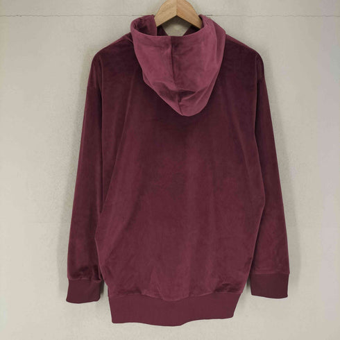 アディダスオリジナルス adidas Originals Burgundy Adicolor Velour Hoodieバーガンディ・アディカラー・ベロア・フーディ パーカー メンズ