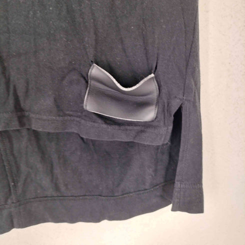 ダイエットブッチャースリムスキン DIET BUTCHER SLIM SKIN 無地 レザーパッチ クルーネック 長袖 Tシャツ メンズ