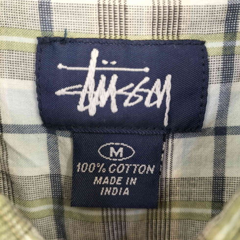 ステューシー Stussy 90S 紺タグ OLD 半袖 コットン チェック シャツ メンズ M