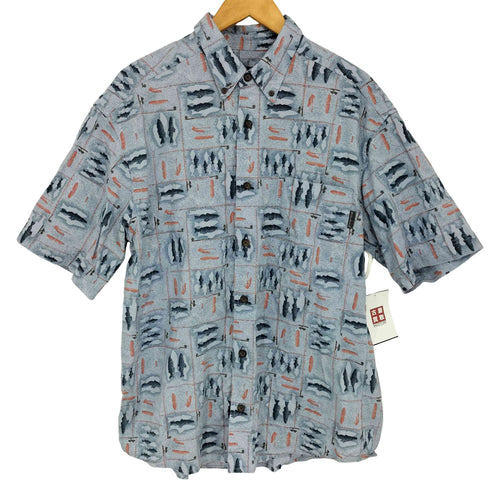 ウールリッチ WOOLRICH OCEAN FISH STENCIL S/S ボタンダウンシャツ メンズ import:M