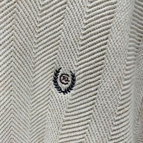 チャップスラルフローレン CHAPS RALPH LAUREN 90s ヘリンボーン コットン ニット 刺繍 ロゴ メンズ import:XL