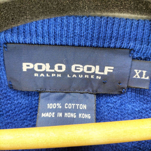 ポロゴルフラルフローレン POLO GOLF RALPH LAUREN 90S Vネック ワンポイント 刺繍 コットン ベスト メンズ import:XL