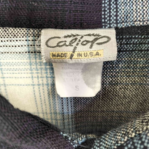 キャルトップ CALTOP USA製 アクリル 半袖 チェックシャツ メンズ S
