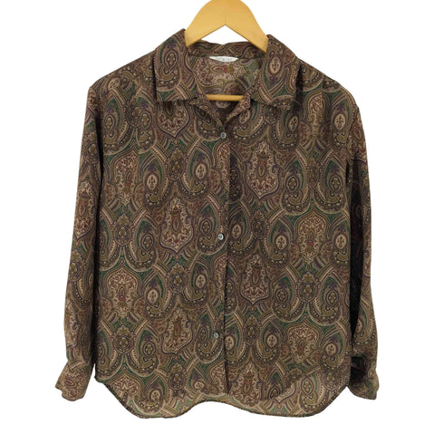 DIORUSE 総柄 長袖 オープンカラーシャツ レディース