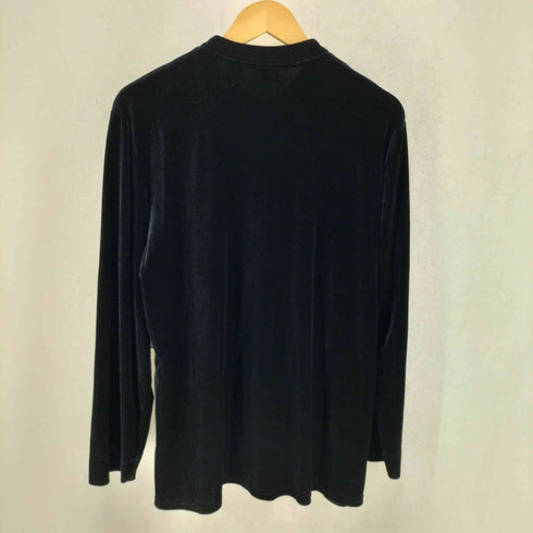Laura Scott ベロア チャイナ 長袖 マオカラー シャツ レディース XL
