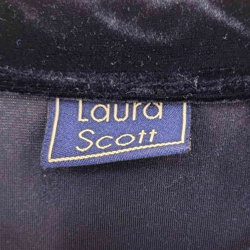 Laura Scott ベロア チャイナ 長袖 マオカラー シャツ レディース XL