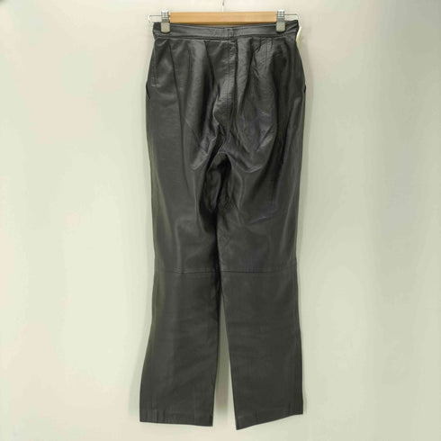 レザー パンツ リアル レザー ウエスト ギミック 4タック レディース