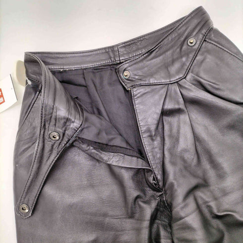 レザー パンツ リアル レザー ウエスト ギミック 4タック レディース