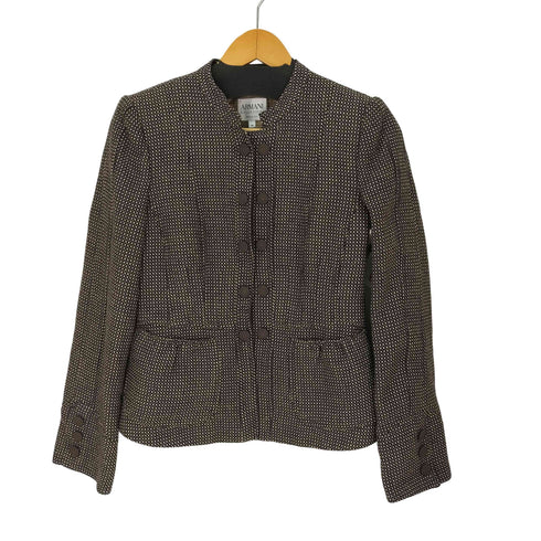 アルマーニコレツィオーニ ARMANI COLLEZIONI マオカラー ウールジャケット レディース 40